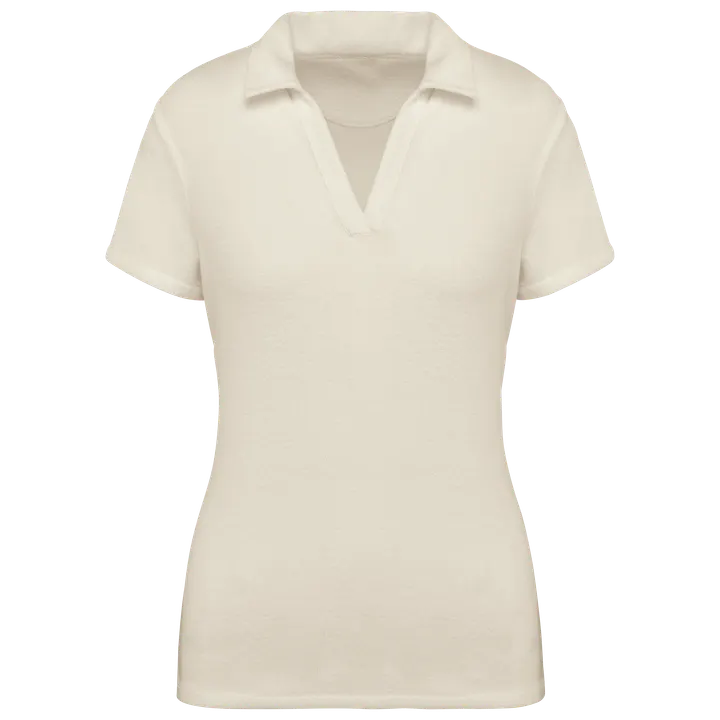 Polo écoresponsable en éponge femme Ivory