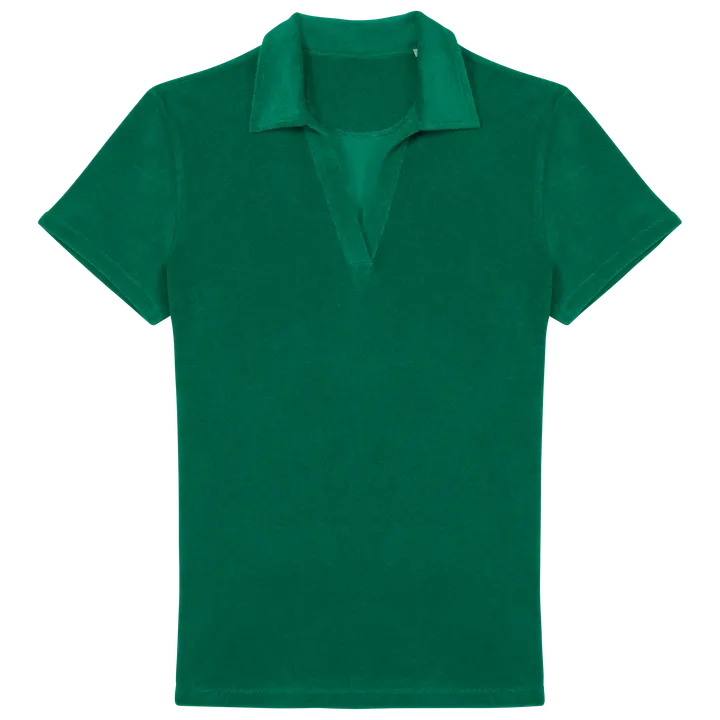 Polo écoresponsable en éponge femme Malachite Green