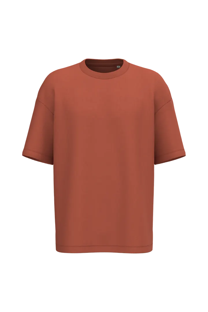 T-shirt écoresponsable oversize French Terry unisexe Burnt Brick