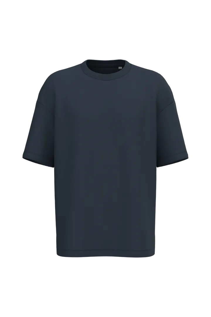 T-shirt écoresponsable oversize French Terry unisexe Navy Blue