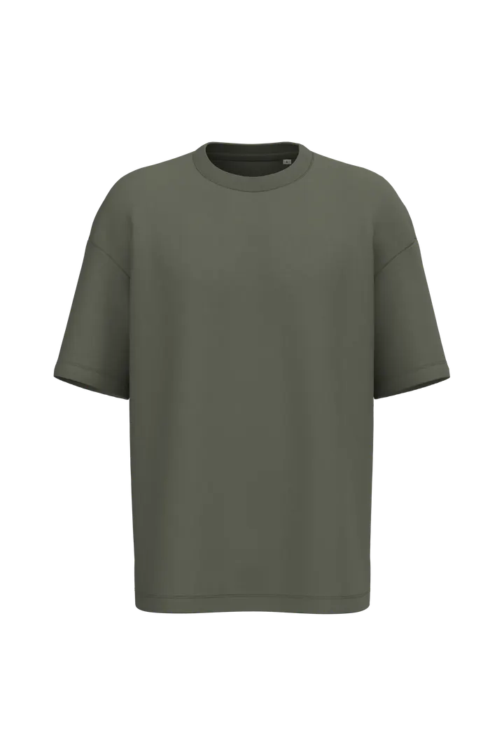 T-shirt écoresponsable oversize French Terry unisexe Organic Khaki