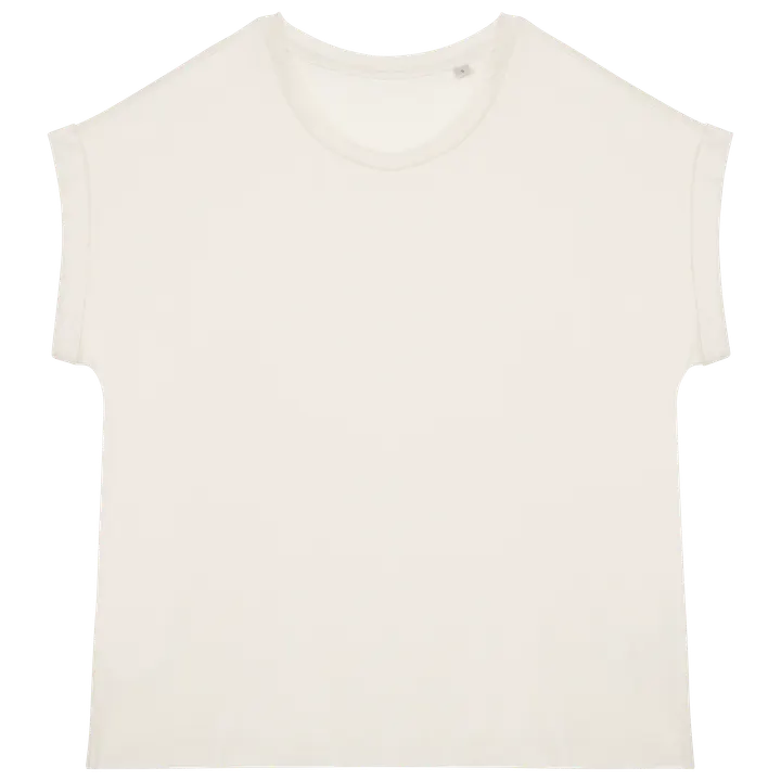 T-shirt écoresponsable manches à revers femme Ivory