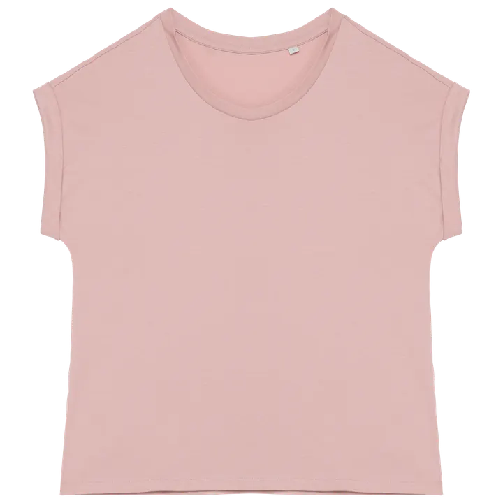 T-shirt écoresponsable manches à revers femme Petal Rose