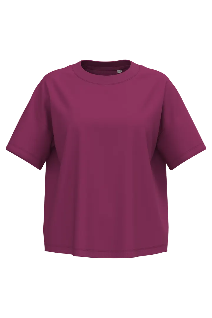 Umweltfreundliches Oversize Damen-T-Shirt Cherry Purple