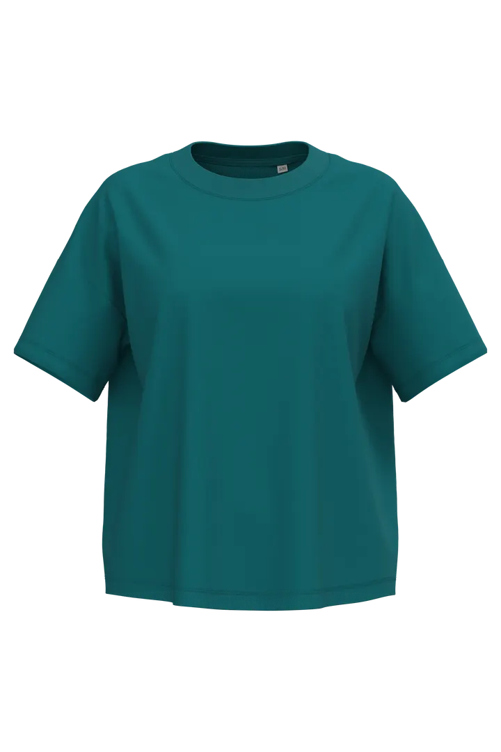 Umweltfreundliches Oversize Damen-T-Shirt Peacock Green