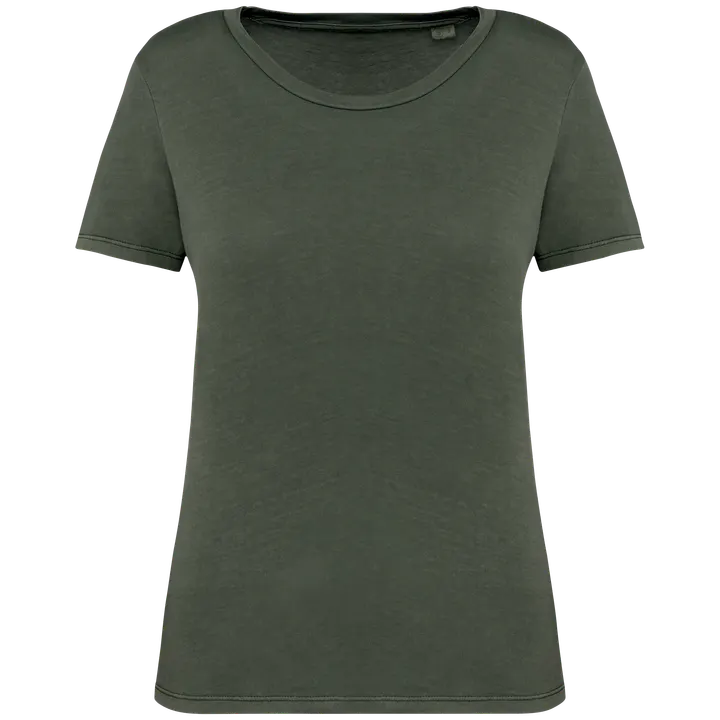 T-shirt écoresponsable délavé femme Washed Organic Khaki