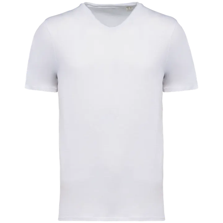 Umweltfreundliches unversäumtes Herren Slub-T-Shirt White
