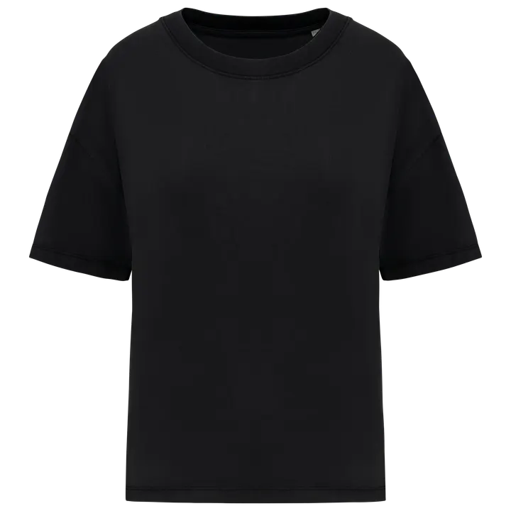 Ausgewaschenes umweltfreundliches Oversize-T-Shirt für Damen Washed black