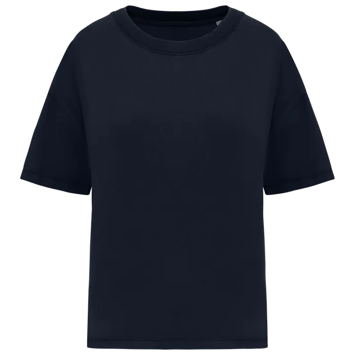 Ausgewaschenes umweltfreundliches Oversize-T-Shirt für Damen Washed Navy Blue