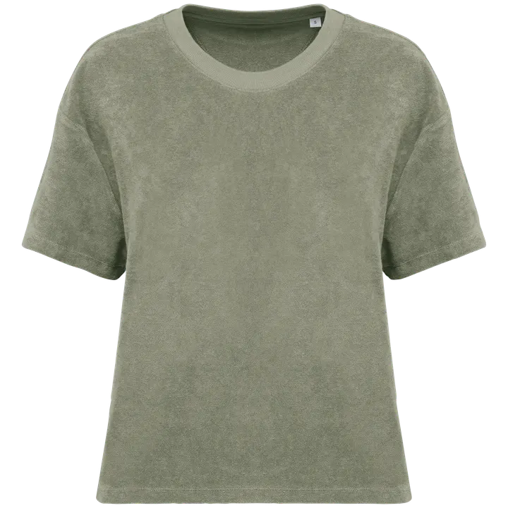 T-shirt écoresponsable en éponge femme Almond Green