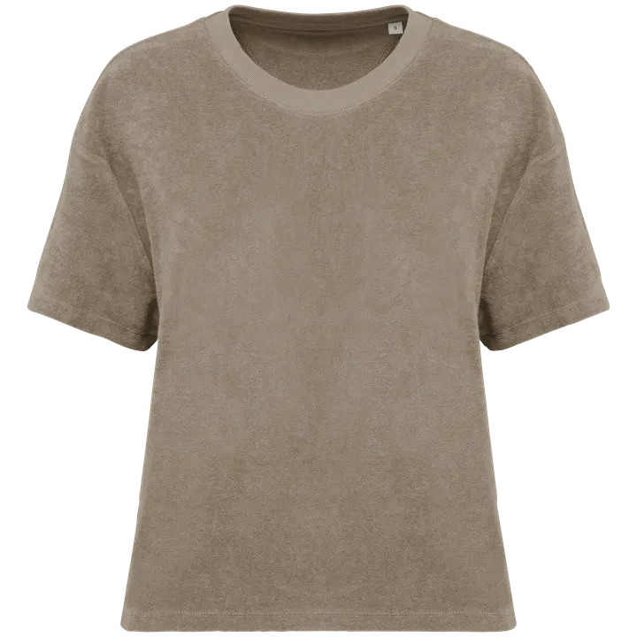 T-shirt écoresponsable en éponge femme Cream Coffee
