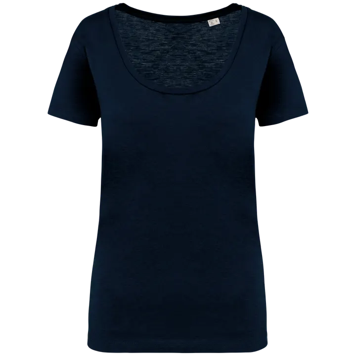 Umweltfreundliches Damen-Slub-T-Shirt Navy Blue
