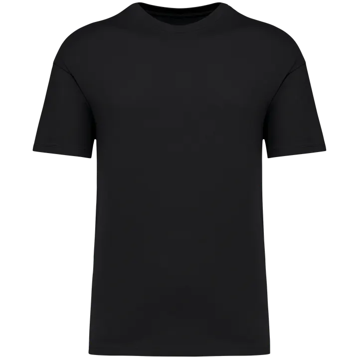 Umweltfreundliches Unisex T-Shirt mit hängenden Schultern Black