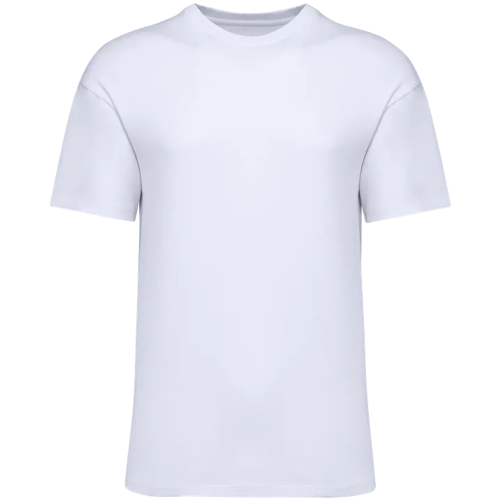 Umweltfreundliches Unisex T-Shirt mit hängenden Schultern White