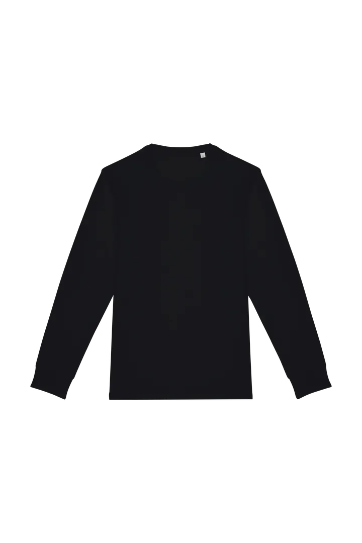 Umweltfreundliches Unisex T-Shirt mit langen Ärmeln Black