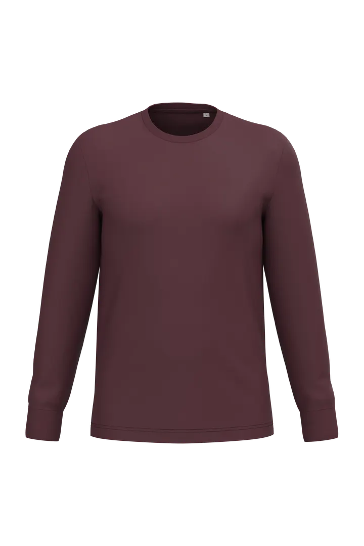 Umweltfreundliches Unisex T-Shirt mit langen Ärmeln Dark Cherry