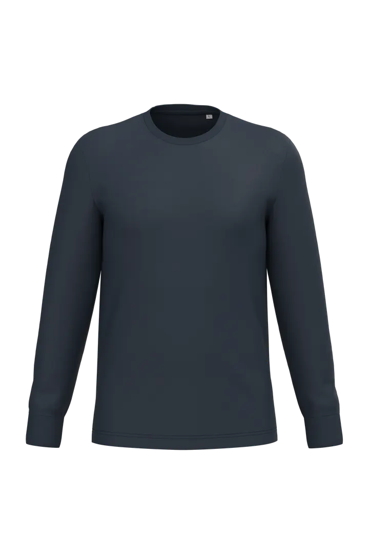 Umweltfreundliches Unisex T-Shirt mit langen Ärmeln Navy Blue