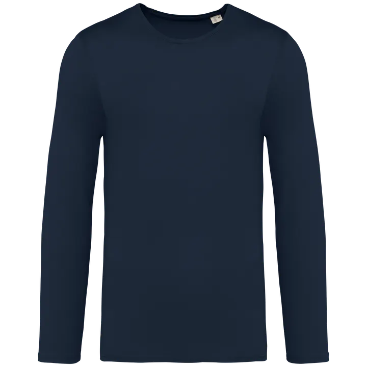 Umweltfreundliches ausgewaschenes Unisex T-Shirt mit langen Ärmeln Washed Navy Blue