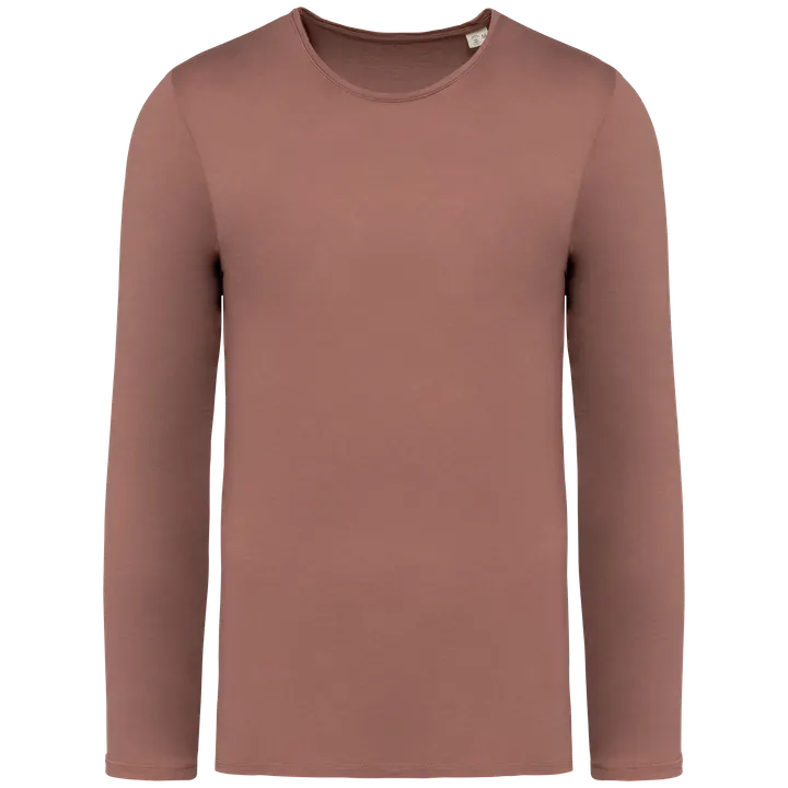 Umweltfreundliches ausgewaschenes Unisex T-Shirt mit langen Ärmeln Washed Sienna