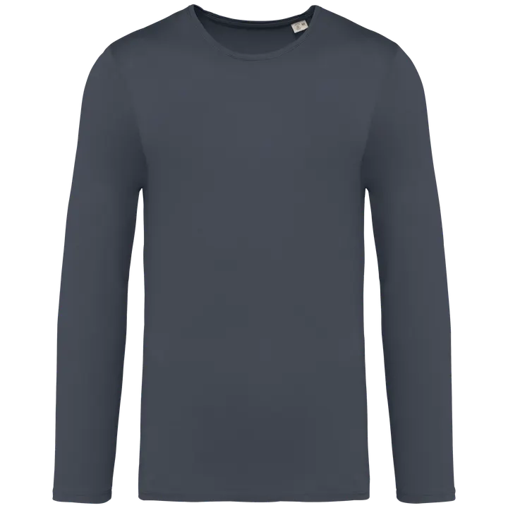 Umweltfreundliches ausgewaschenes Unisex T-Shirt mit langen Ärmeln Washed Slate