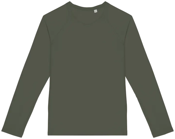 T-shirt écoresponsable raglan manches longues femme Washed Organic Khaki
