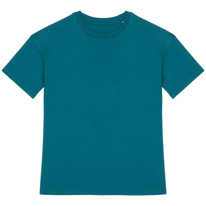 Umweltfreundliches T-Shirt mit hängenden Schultern für Kinder Peacock Green