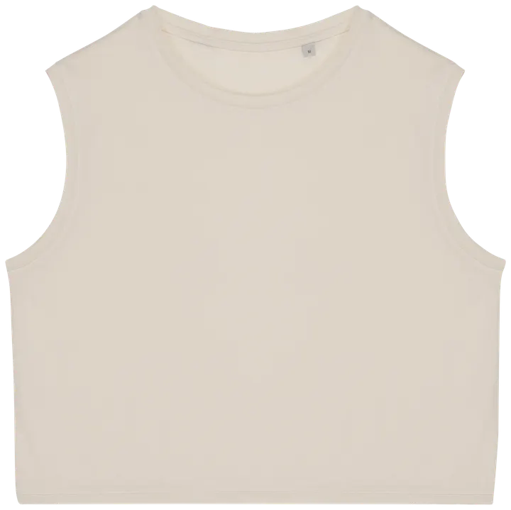 T-shirt écoresponsable crop sans manche femme Washed Ivory