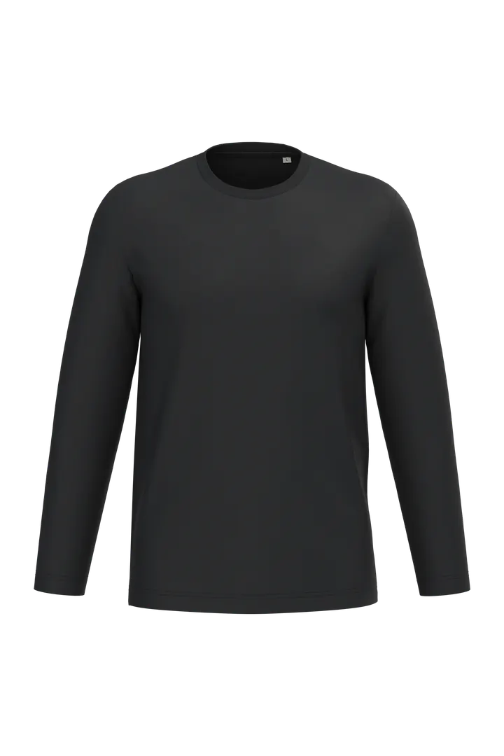 Umweltfreundliches Unisex-T-Shirt mit langen Ärmeln Black