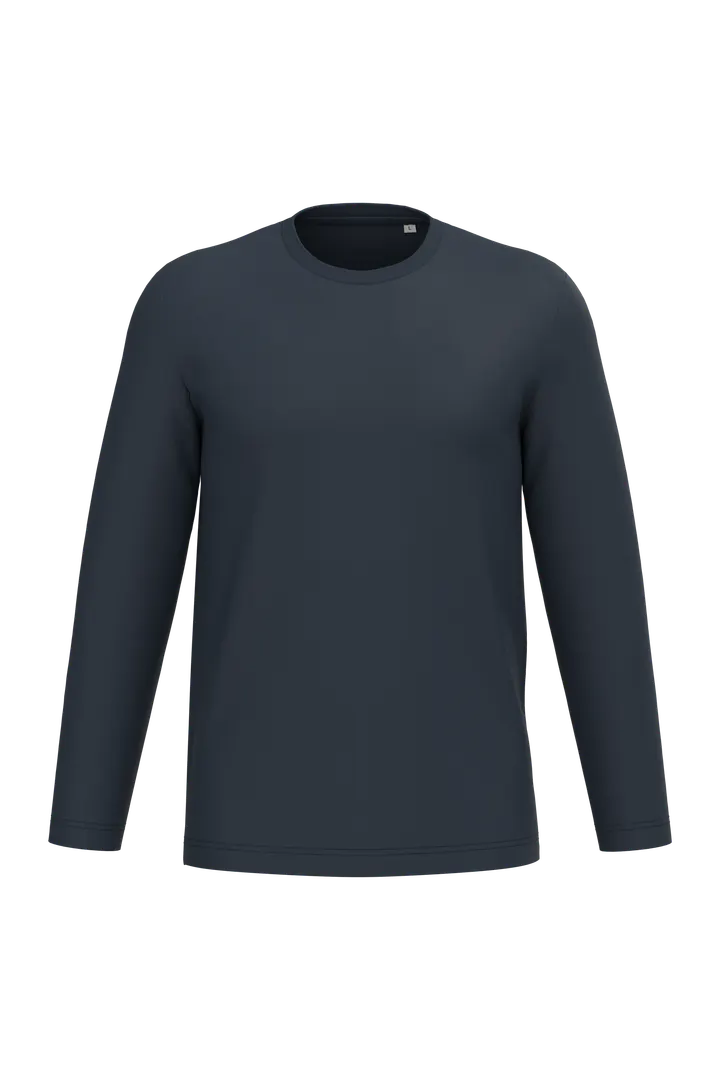 Umweltfreundliches Unisex-T-Shirt mit langen Ärmeln Navy Blue