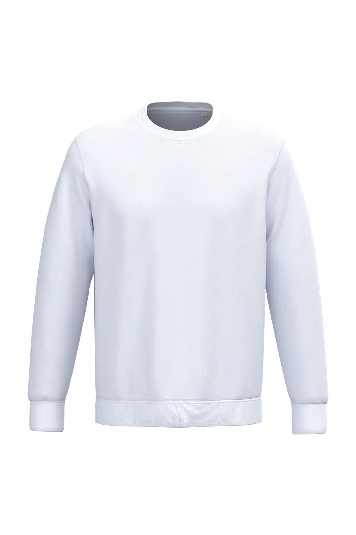 Umweltfreundliches Unisex-Sweatshirt mit Rundhalsausschnitt White