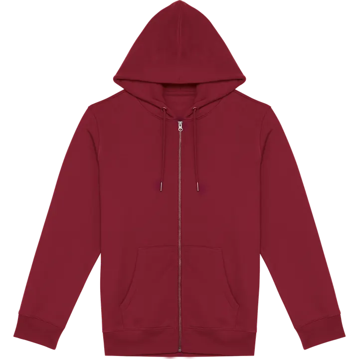 Umweltfreundliches Unisex Kapuzensweatshirt mit Reißverschluss Hibiscus Red