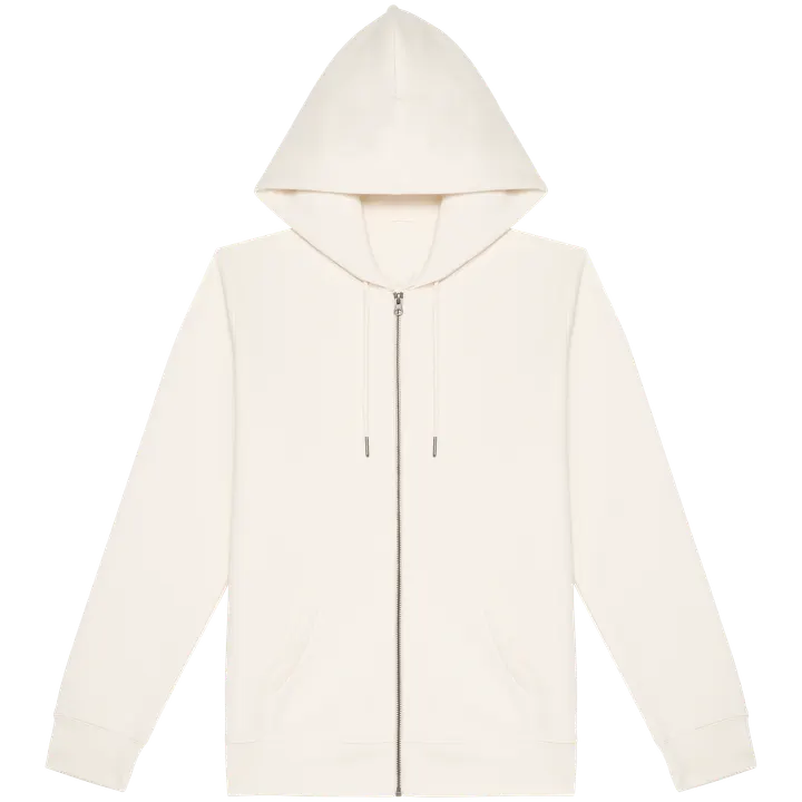 Umweltfreundliches Unisex Kapuzensweatshirt mit Reißverschluss Ivory