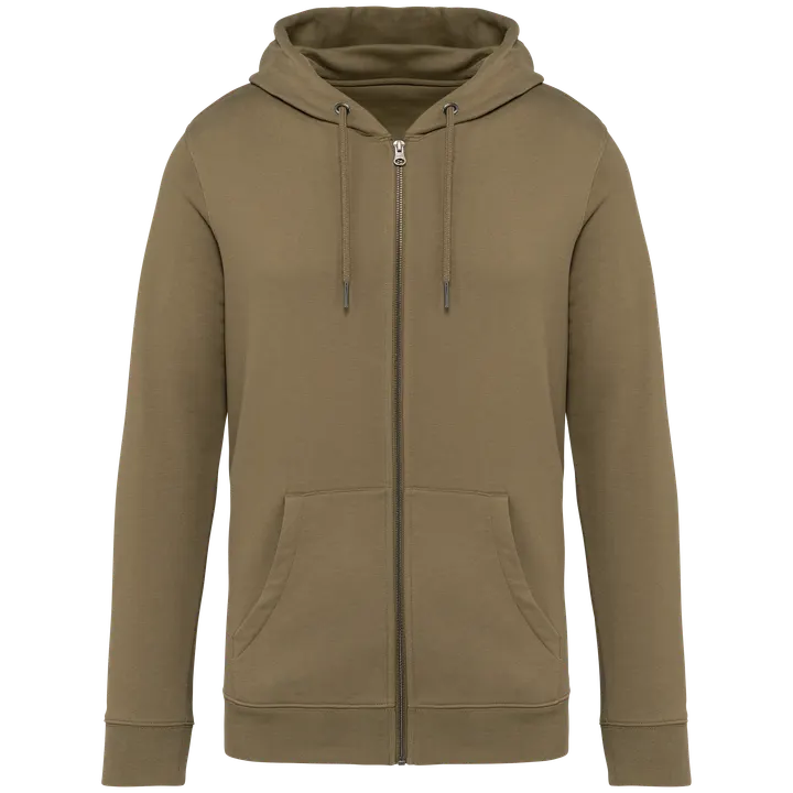 Umweltfreundliches Unisex Kapuzensweatshirt mit Reißverschluss Light Olive Green