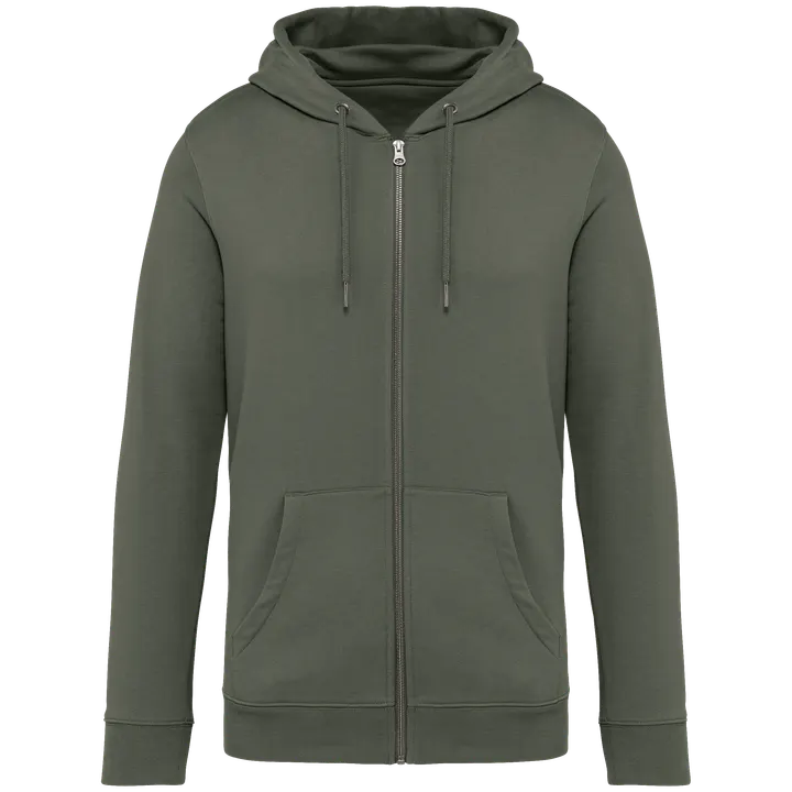 Umweltfreundliches Unisex Kapuzensweatshirt mit Reißverschluss Organic Khaki