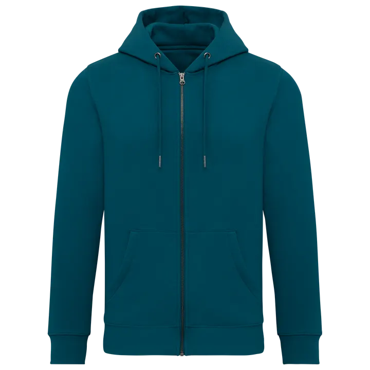 Umweltfreundliches Unisex Kapuzensweatshirt mit Reißverschluss Peacock Green