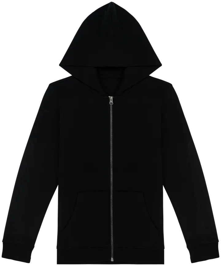 Sweat-shirt écoresponsable zippé à capuche enfant Black