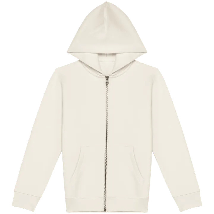 Sweat-shirt écoresponsable zippé à capuche enfant Ivory