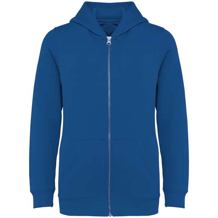 Sweat-shirt écoresponsable zippé à capuche enfant Sea Blue