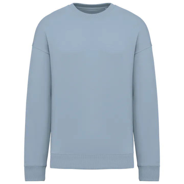 Umweltfreundliches Oversize Unisex-Sweatshirt mit Rundhalsausschnitt Aquamarine