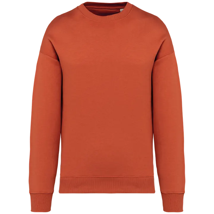 Umweltfreundliches Oversize Unisex-Sweatshirt mit Rundhalsausschnitt Burnt Brick