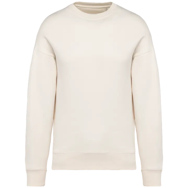 Umweltfreundliches Oversize Unisex-Sweatshirt mit Rundhalsausschnitt Ivory