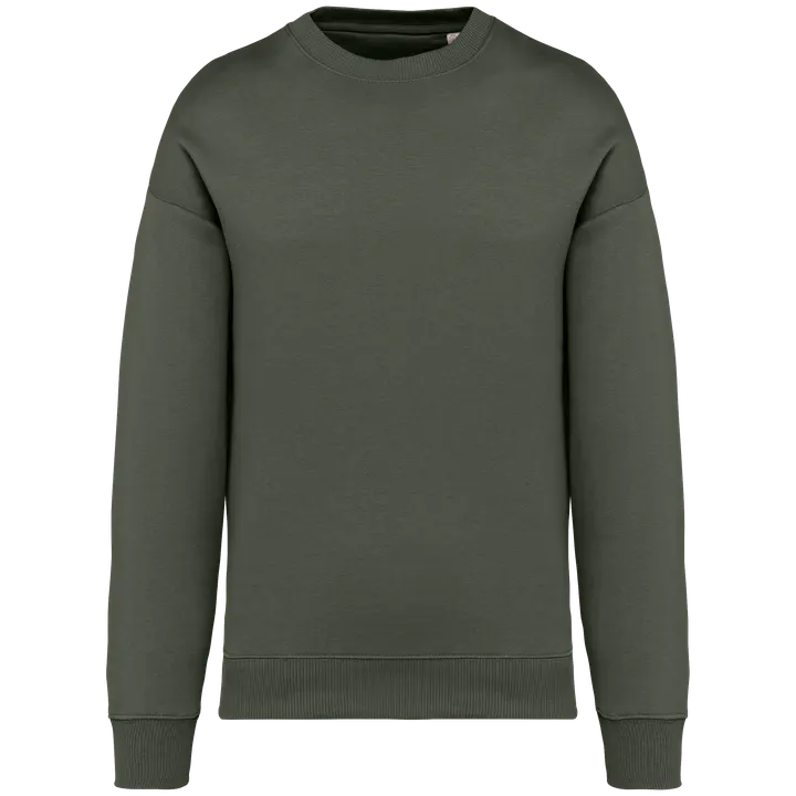 Umweltfreundliches Oversize Unisex-Sweatshirt mit Rundhalsausschnitt Organic Khaki
