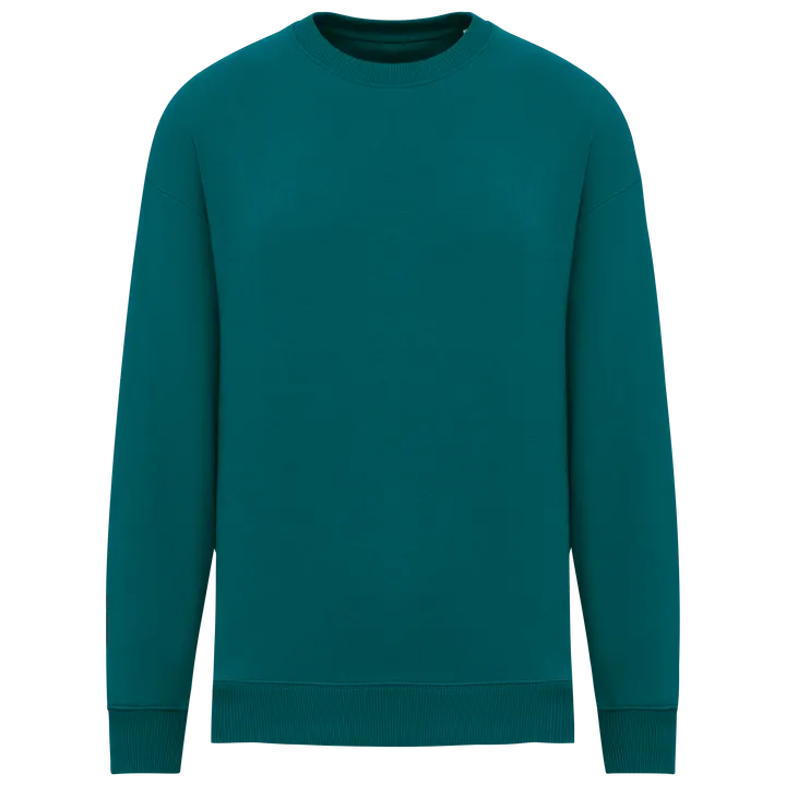 Umweltfreundliches Oversize Unisex-Sweatshirt mit Rundhalsausschnitt Peacock Green