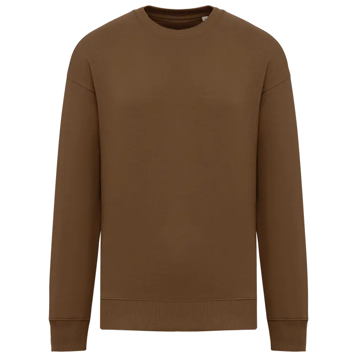 Umweltfreundliches Oversize Unisex-Sweatshirt mit Rundhalsausschnitt Toffee