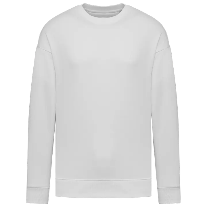 Umweltfreundliches Oversize Unisex-Sweatshirt mit Rundhalsausschnitt White