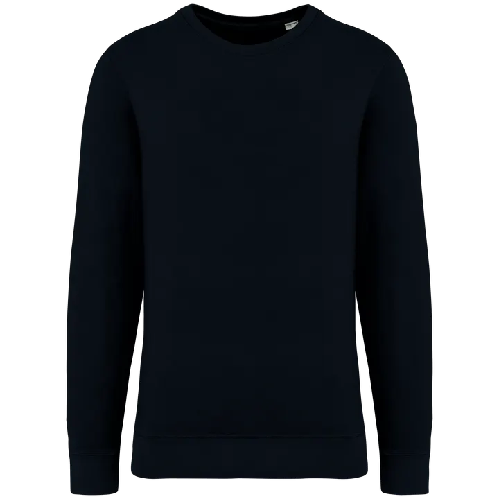 Sweat-shirt écoresponsable à col rond French Terry unisexe Washed black