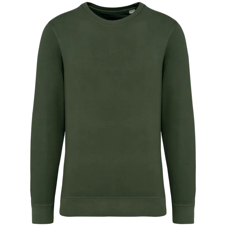 Sweat-shirt écoresponsable à col rond French Terry unisexe Washed Organic Khaki