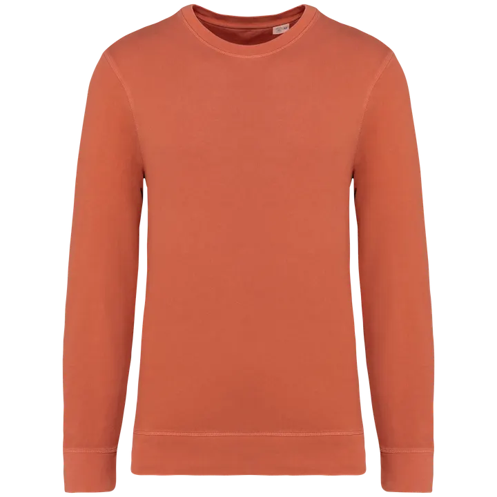 Sweat-shirt écoresponsable à col rond French Terry unisexe Washed Pomelo