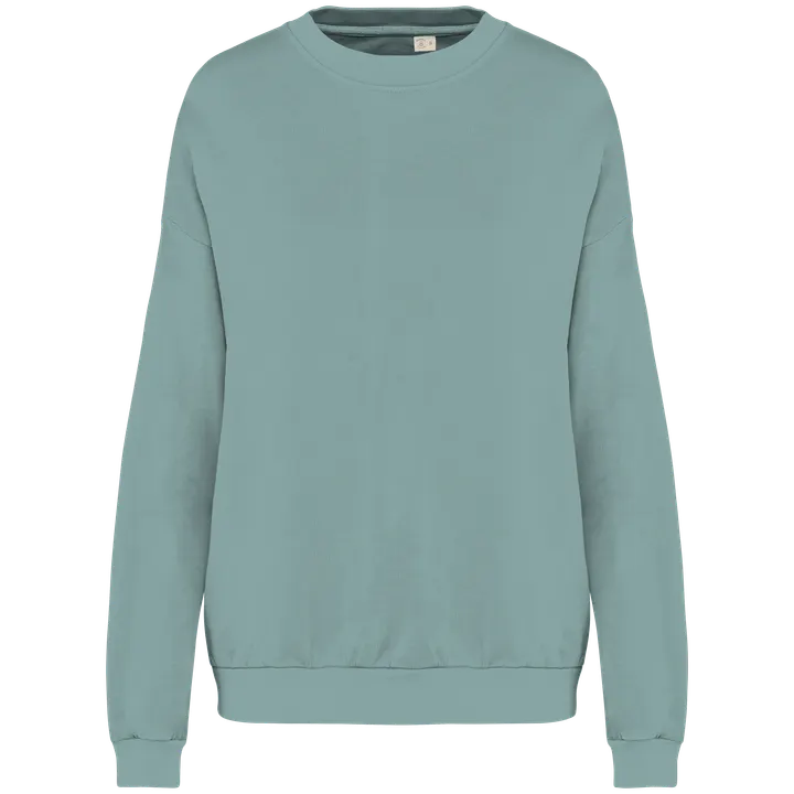 Sweat-shirt écoresponsable oversize French Terry unisexe Washed Jade Green