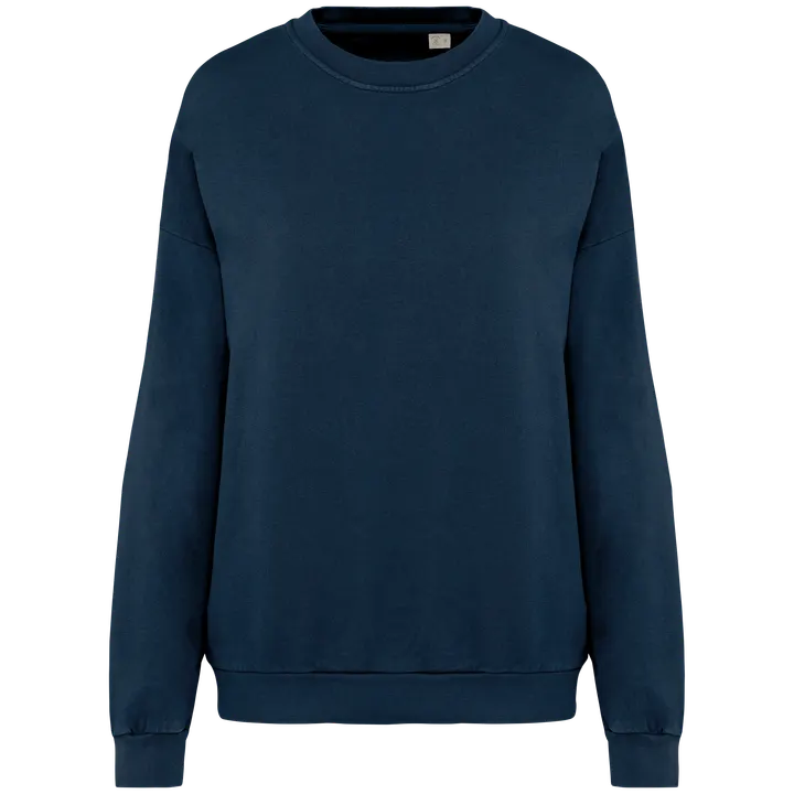 Sweat-shirt écoresponsable oversize French Terry unisexe Washed Navy Blue